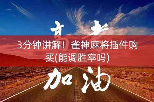 3分钟讲解！雀神麻将插件购买(能调胜率吗)