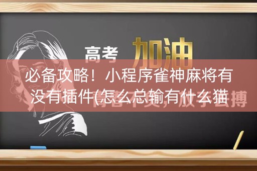 必备攻略！小程序雀神麻将有没有插件(怎么总输有什么猫腻)