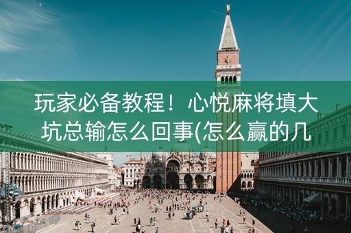 玩家必备教程！心悦麻将填大坑总输怎么回事(怎么赢的几率大)
