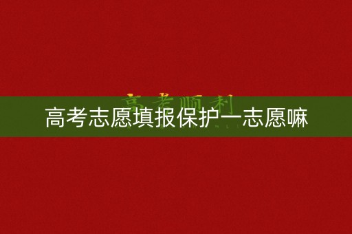 高考志愿填报保护一志愿嘛