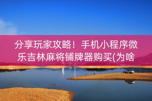 分享玩家攻略！手机小程序微乐吉林麻将铺牌器购买(为啥一直输)