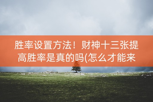 胜率设置方法！财神十三张提高胜率是真的吗(怎么才能来好牌)