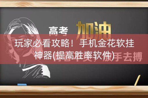 玩家必看攻略！手机金花软挂神器(提高胜率软件)