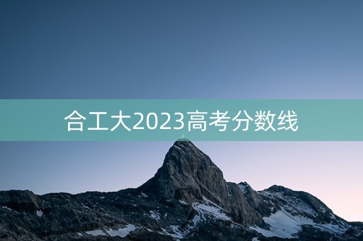 合工大2023高考分数线