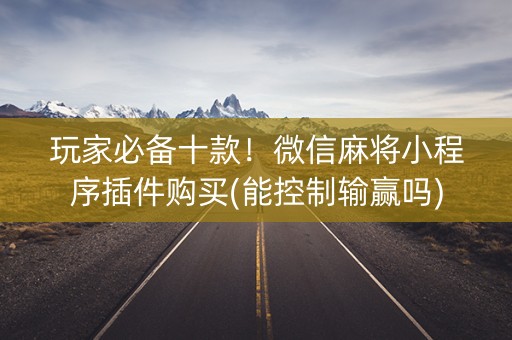 玩家必备十款！微信麻将小程序插件购买(能控制输赢吗)
