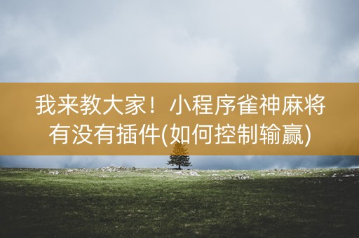 我来教大家！小程序雀神麻将有没有插件(如何控制输赢)