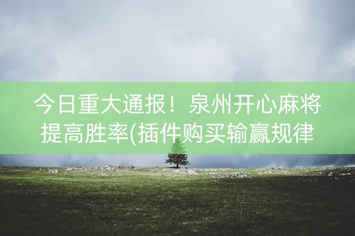 今日重大通报！泉州开心麻将提高胜率(插件购买输赢规律)