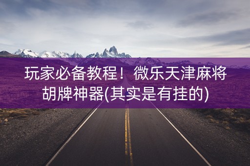 玩家必备教程！微乐天津麻将胡牌神器(其实是有挂的)