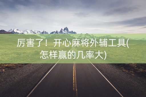 厉害了！开心麻将外辅工具(怎样赢的几率大)