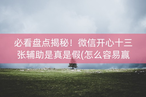 必看盘点揭秘！微信开心十三张辅助是真是假(怎么容易赢)