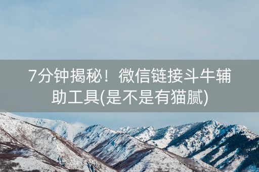 7分钟揭秘！微信链接斗牛辅助工具(是不是有猫腻)