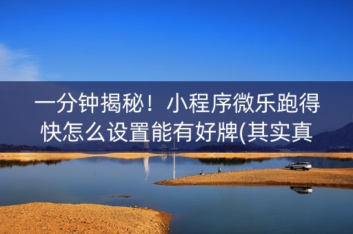 一分钟揭秘！小程序微乐跑得快怎么设置能有好牌(其实真的有挂)