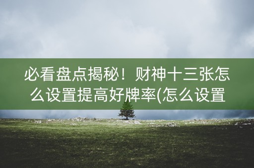 必看盘点揭秘！财神十三张怎么设置提高好牌率(怎么设置胡牌)
