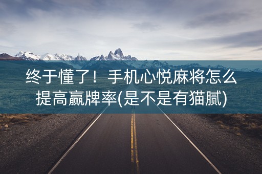 终于懂了！手机心悦麻将怎么提高赢牌率(是不是有猫腻)