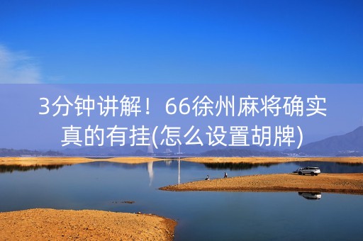 3分钟讲解！66徐州麻将确实真的有挂(怎么设置胡牌)