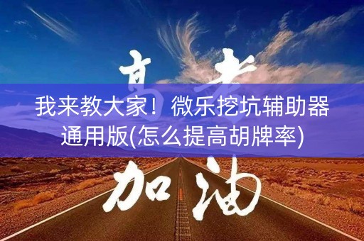 我来教大家！微乐挖坑辅助器通用版(怎么提高胡牌率)
