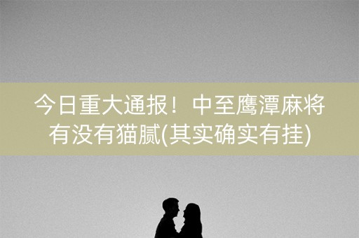 今日重大通报！中至鹰潭麻将有没有猫腻(其实确实有挂)