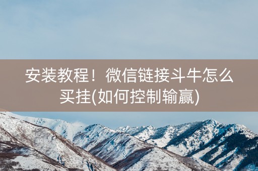 安装教程！微信链接斗牛怎么买挂(如何控制输赢)