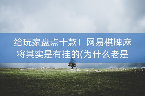 给玩家盘点十款！网易棋牌麻将其实是有挂的(为什么老是输呢)