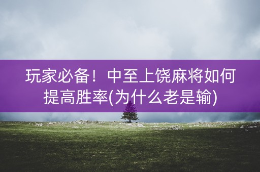 玩家必备！中至上饶麻将如何提高胜率(为什么老是输)