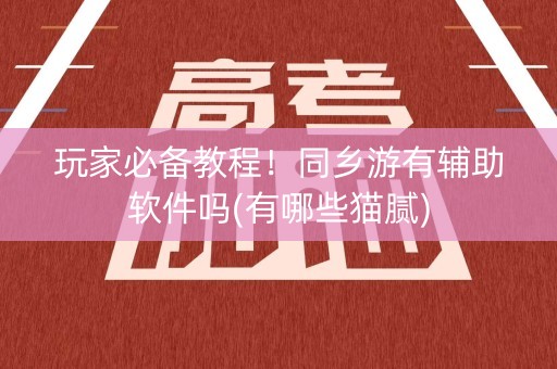玩家必备教程！同乡游有辅助软件吗(有哪些猫腻)