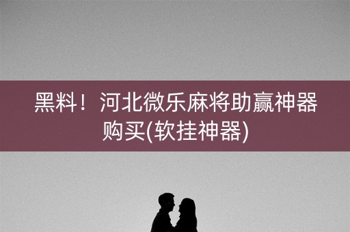 黑料！河北微乐麻将助赢神器购买(软挂神器)