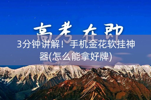 3分钟讲解！手机金花软挂神器(怎么能拿好牌)