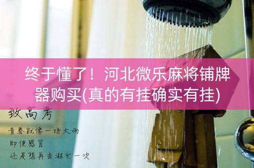 终于懂了！河北微乐麻将铺牌器购买(真的有挂确实有挂)