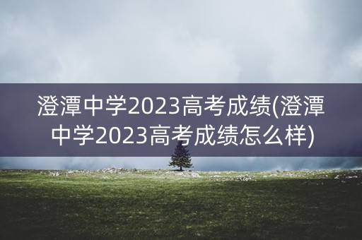 澄潭中学2023高考成绩(澄潭中学2023高考成绩怎么样)