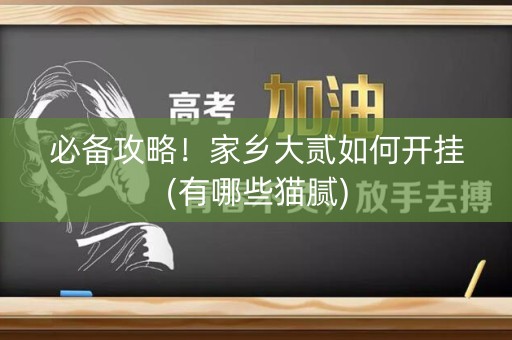 必备攻略！家乡大贰如何开挂(有哪些猫腻)