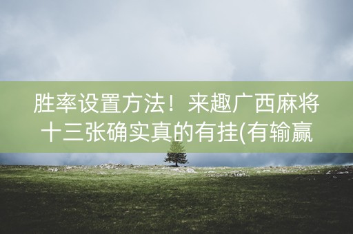 胜率设置方法！来趣广西麻将十三张确实真的有挂(有输赢规律吗)