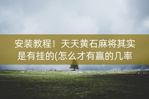 安装教程！天天黄石麻将其实是有挂的(怎么才有赢的几率)