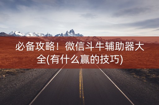 必备攻略！微信斗牛辅助器大全(有什么赢的技巧)