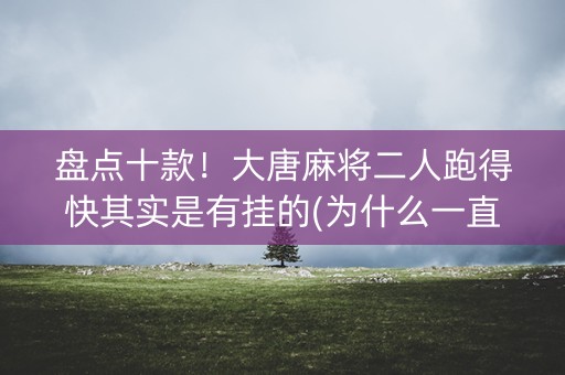盘点十款！大唐麻将二人跑得快其实是有挂的(为什么一直输)
