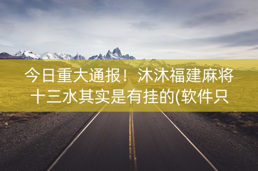 今日重大通报！沐沐福建麻将十三水其实是有挂的(软件只赢不输)