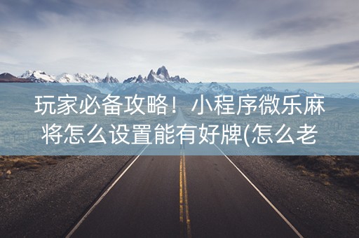 玩家必备攻略！小程序微乐麻将怎么设置能有好牌(怎么老输必备神器)
