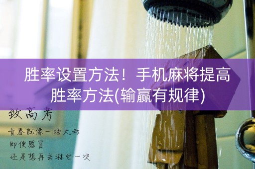 胜率设置方法！手机麻将提高胜率方法(输赢有规律)