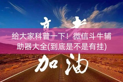 给大家科普一下！微信斗牛辅助器大全(到底是不是有挂)