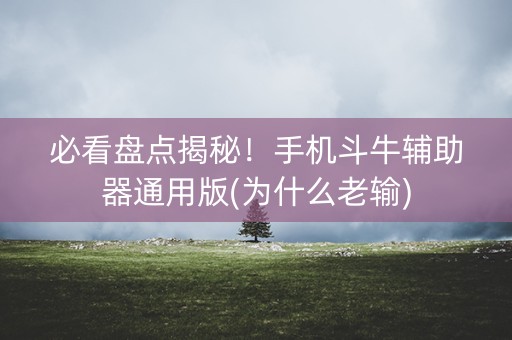 必看盘点揭秘！手机斗牛辅助器通用版(为什么老输)