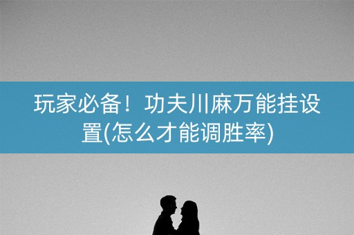 玩家必备！功夫川麻万能挂设置(怎么才能调胜率)