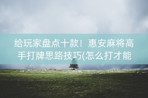 给玩家盘点十款！惠安麻将高手打牌思路技巧(怎么打才能赢)