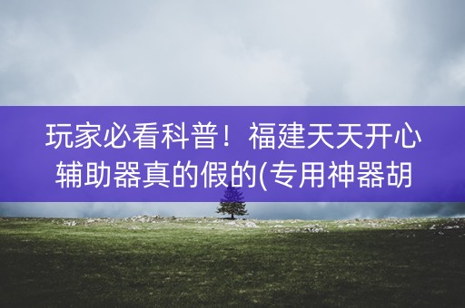 玩家必看科普！福建天天开心辅助器真的假的(专用神器胡牌技巧)