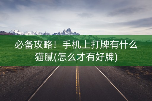 必备攻略！手机上打牌有什么猫腻(怎么才有好牌)