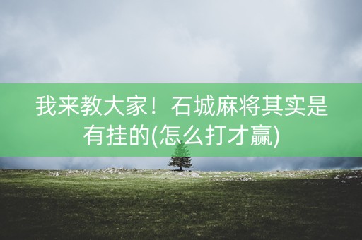 我来教大家！石城麻将其实是有挂的(怎么打才赢)