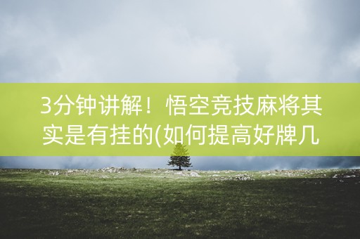 3分钟讲解！悟空竞技麻将其实是有挂的(如何提高好牌几率)