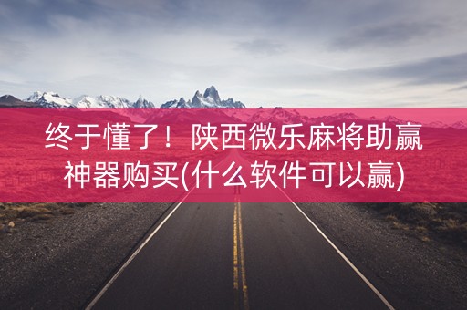 终于懂了！陕西微乐麻将助赢神器购买(什么软件可以赢)