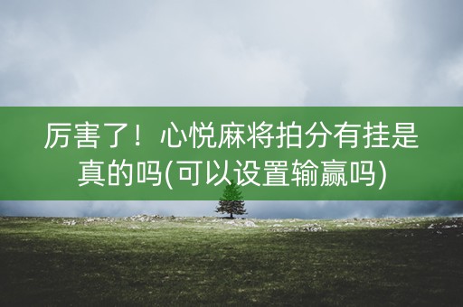 厉害了！心悦麻将拍分有挂是真的吗(可以设置输赢吗)