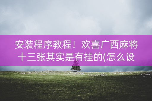 安装程序教程！欢喜广西麻将十三张其实是有挂的(怎么设置会赢)