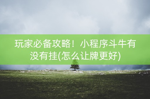 玩家必备攻略！小程序斗牛有没有挂(怎么让牌更好)