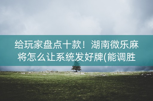 给玩家盘点十款！湖南微乐麻将怎么让系统发好牌(能调胜率吗)